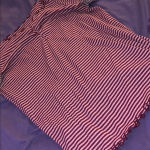 Off the shoulder striped shirt